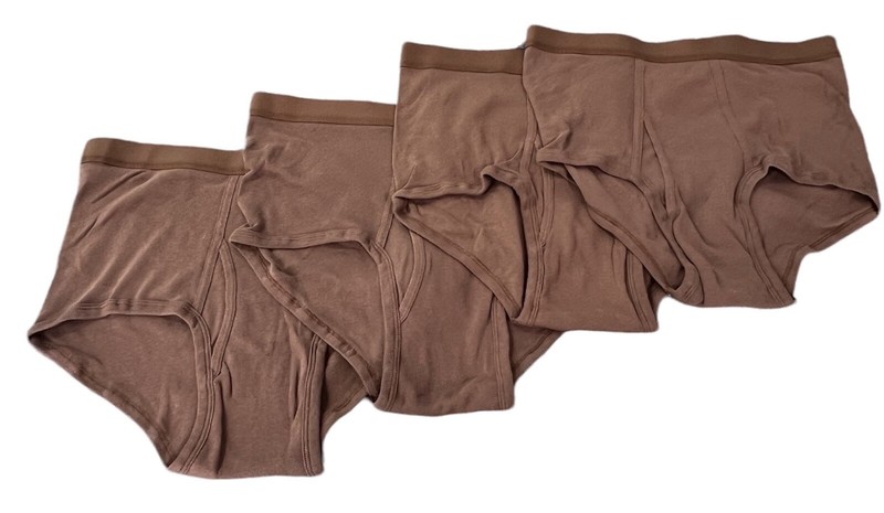 (4) CAC USGI Issue Brown 100% Combed Cotton Briefs Size 38 Underwear