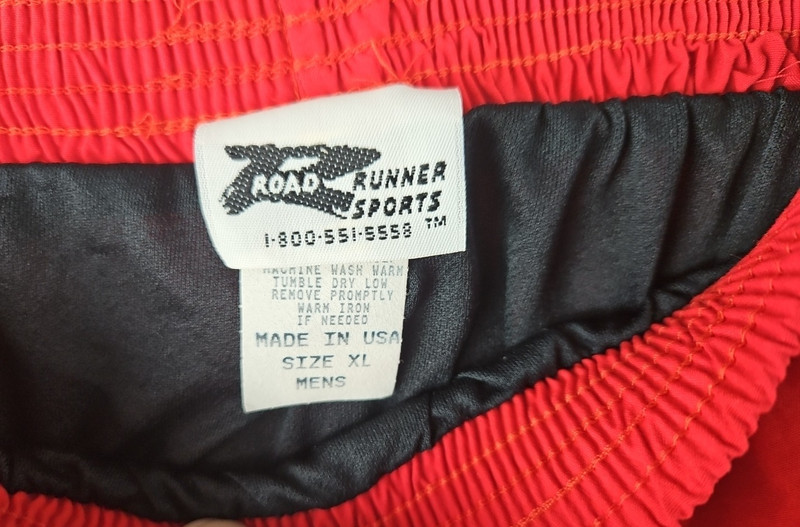 VERY RARE VINTAGE MEN's HIGH CUT SPRINTER SHORTS-XL-RED Lined ROAD RUNNER USA gallery