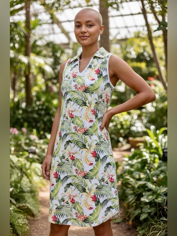 NWT Tommy Bahama IslandZone Tropical Floral Sleeveless Golf Dress S