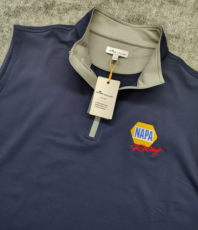 Peter Millar X NAPA Racing Galway Stretch Loop 1/4 Zip Golf Vest Mens Sz L NWT!