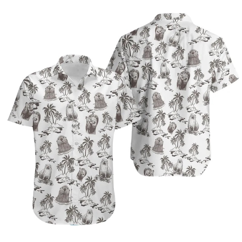 Otter Animal Sea Life Pattern Hawaiian Shirt