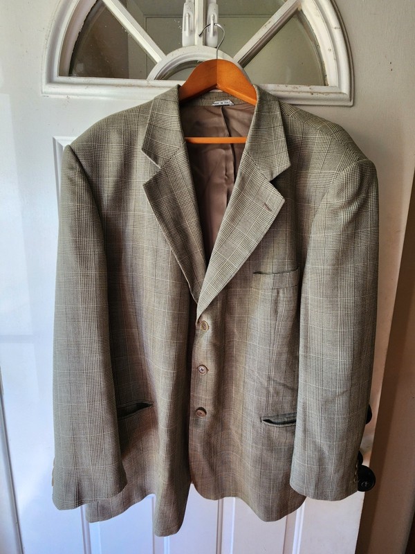 PRINCIPE Mens Wool Italian Check Suit Jacket Sport Coat SEE SIZING DESCRIPTION