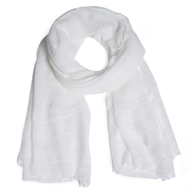 Soft Light weight Cotton Blend Crinkle Long Scarf and Shawl Wrap for Summer Use