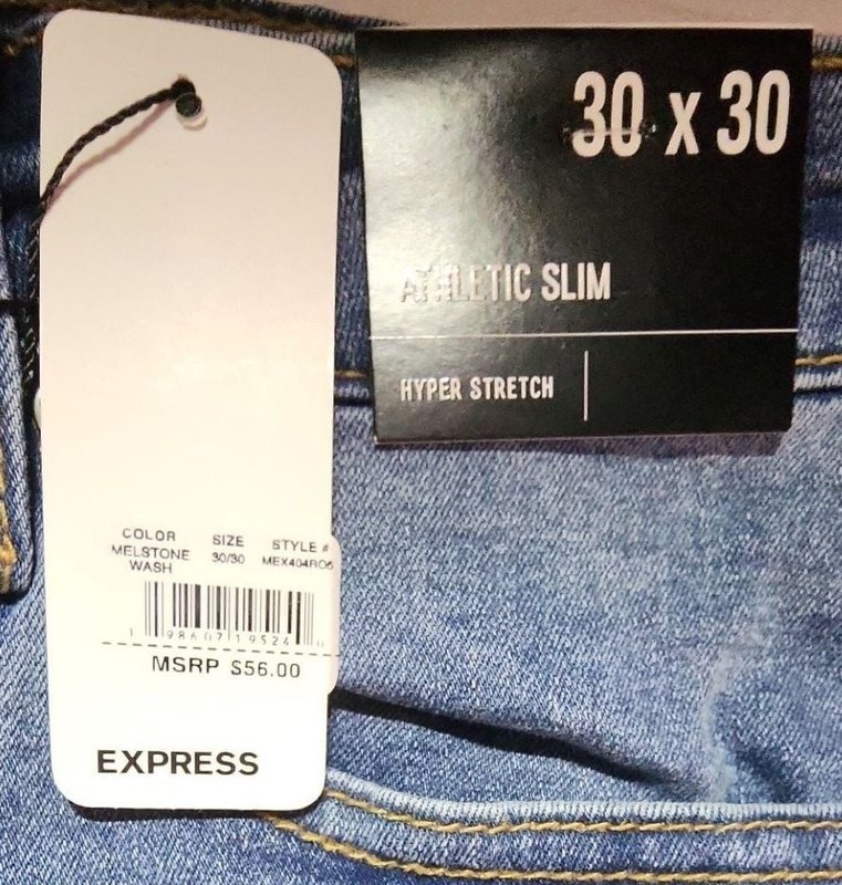 Express Men Athletic Slim Hyper Stretch Jeans in Melstone Wash