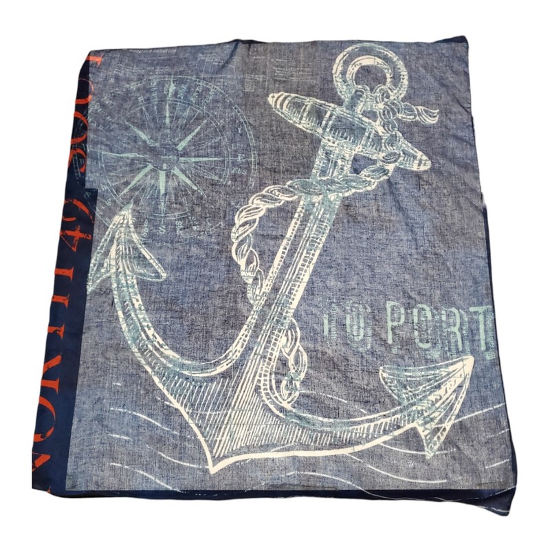 Dockside Nautical Anchor Scarf Shaw 36x36 Tim Coffey 2014 Head Wrap Sailor gallery