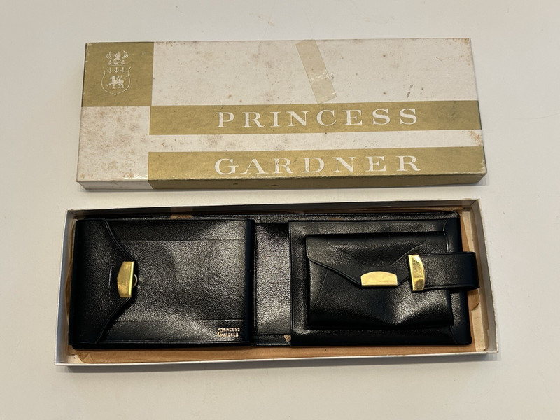 Vintage Princess Gardner Women’s Black Leather Wallet Bi Fold New In Box Unused
