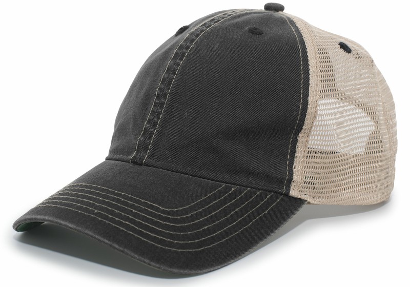 Pacific Headwear V37 Vintage Hat “Dirty” Trucker Mesh 100% Cotton Snapback Cap