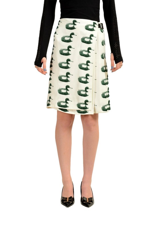 Burberry Women’s 100% Silk Pleated A-Line Printed Skirt UK 8 US 6 IT 40