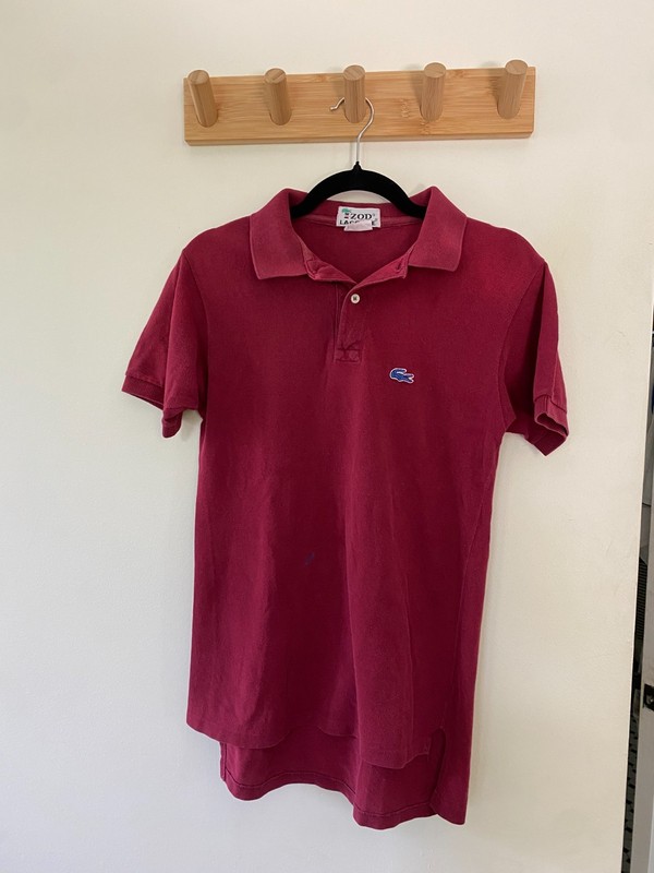 Vintage Izod Lacoste Raspberry Red Shirt Men’s Small Short Sleeve