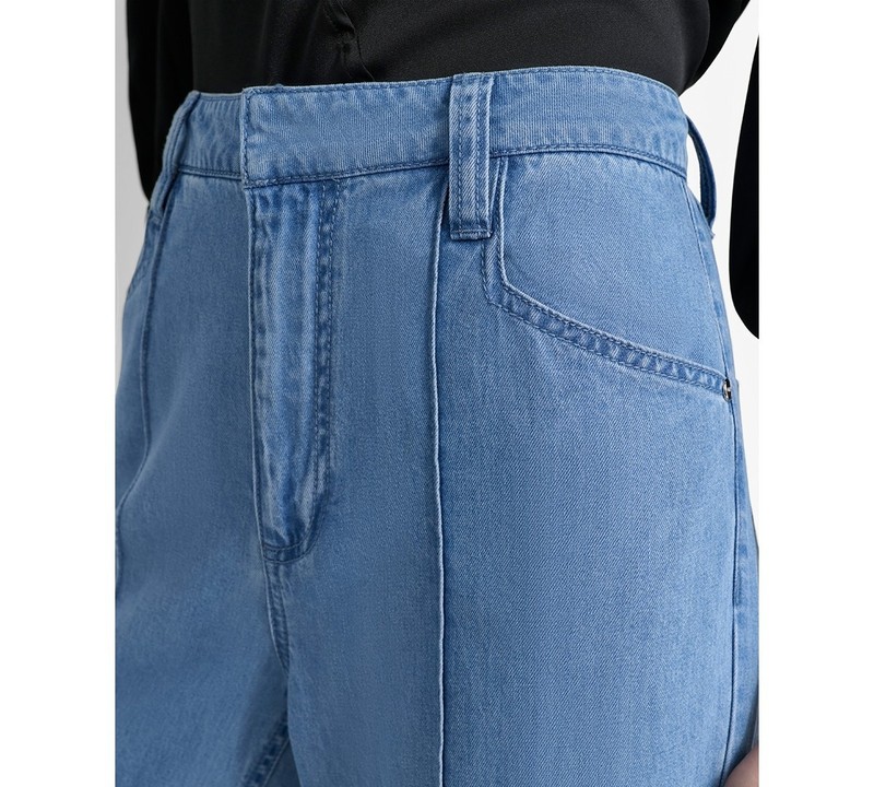 DKNY Center-Piped Wide-Leg Mid-Rise Jeans MSRP $99 Size 14 # 19B 1103 Blm gallery