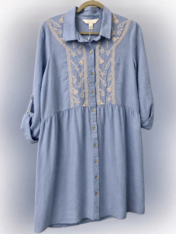 NWT Lilly Pulitzer Shaela Linen Dress M in Jacaranda Blue