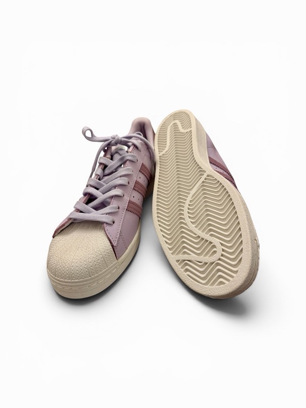 adidas Superstar Low Top Shell Toe Lace-Up Sneakers Solid Purple Pink Beige gallery