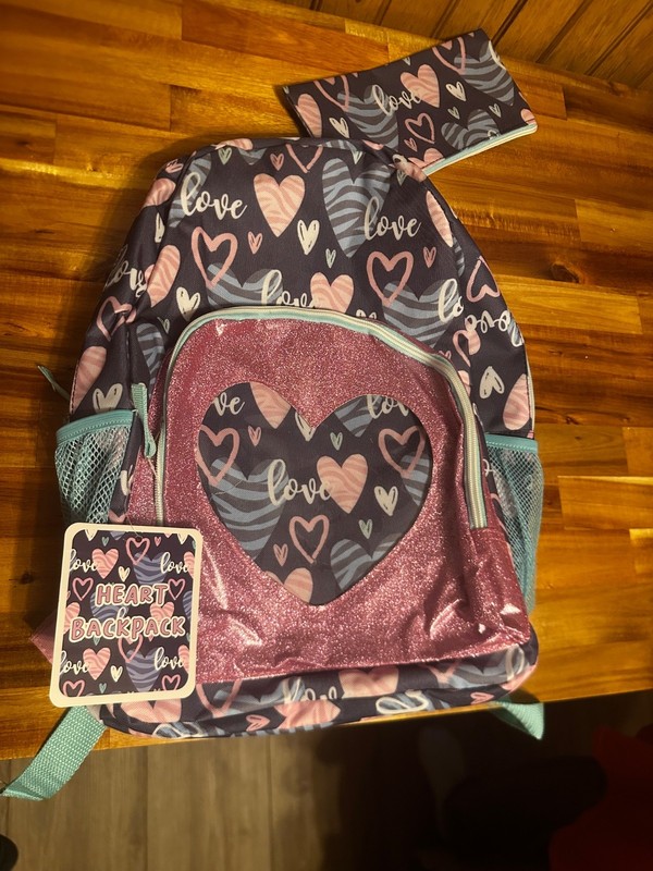 YOUTH BACKPACK 2 PIECE- HEART THEME NEW WITH TAGS