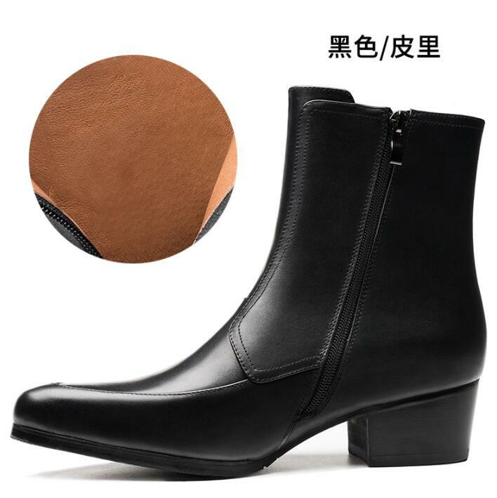 Wedding Men's Leather Chelsea Short Boots Shoes Dress Low Cuban Heel British Man gallery