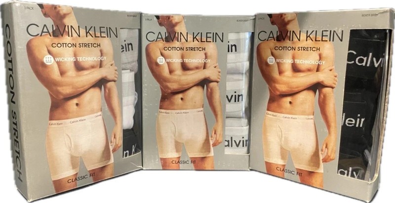 Calvin Klein Cotton Stretch 3-Pack Men’s Underwear Trunks Black/White/Grey