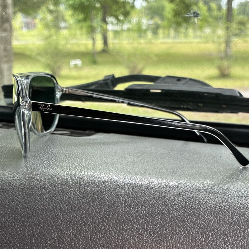 Ray-Ban RB2447 Square Sunglasses Clear Full Rim Green Polarized UV400 gallery