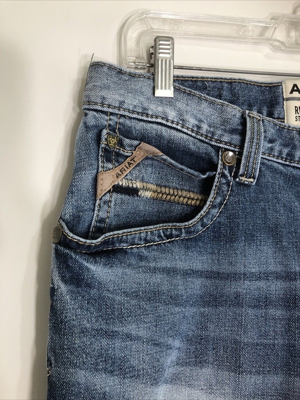 Mens Ariat M4 Longspur Straight Leg Jeans 33x32 Blue Denim Dakota gallery