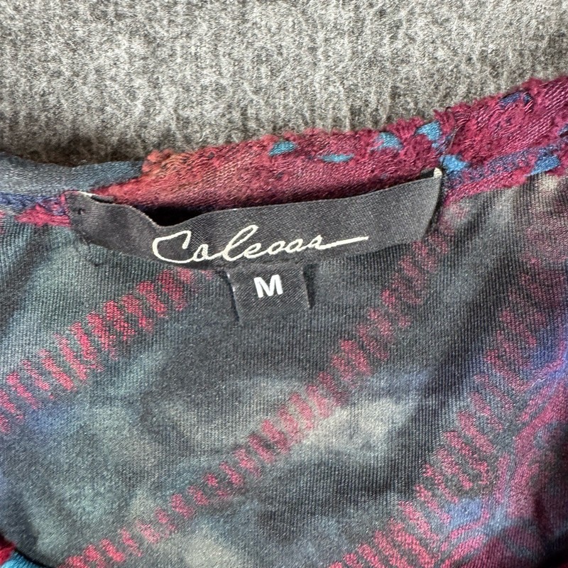 Caleesa 3/4 Sleeve Top Shirt Womens M Multi-color Abstract Wavy Textured gallery