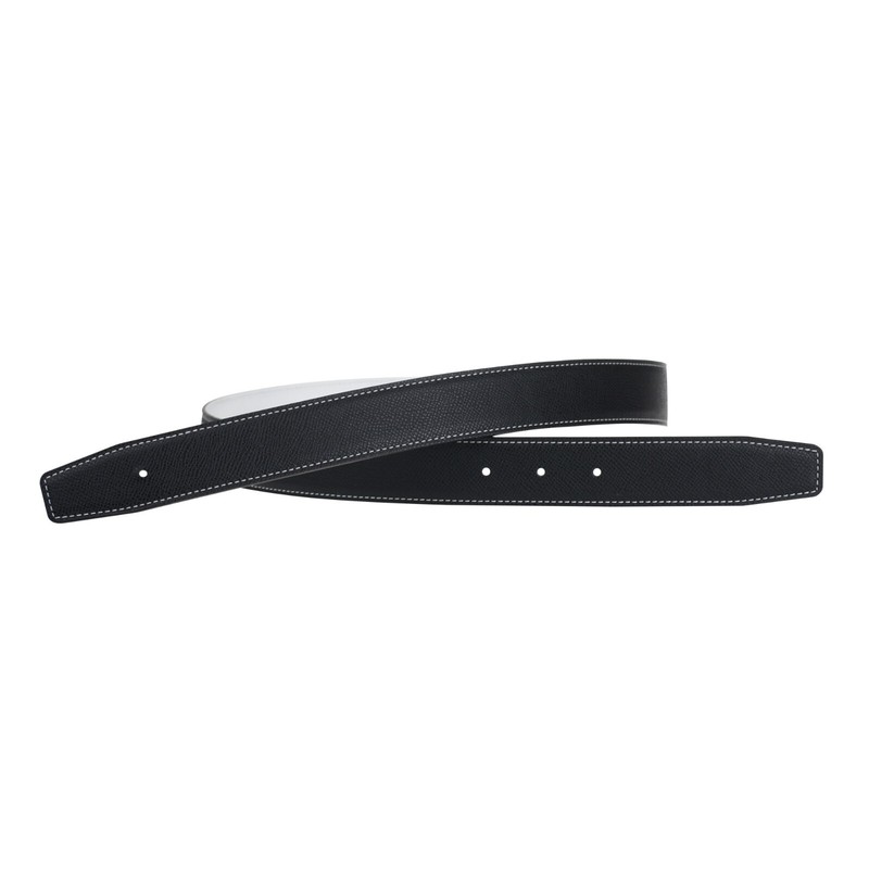 Reversible H full grain cowhide replacement belt without buckle 32mm wide gallery
