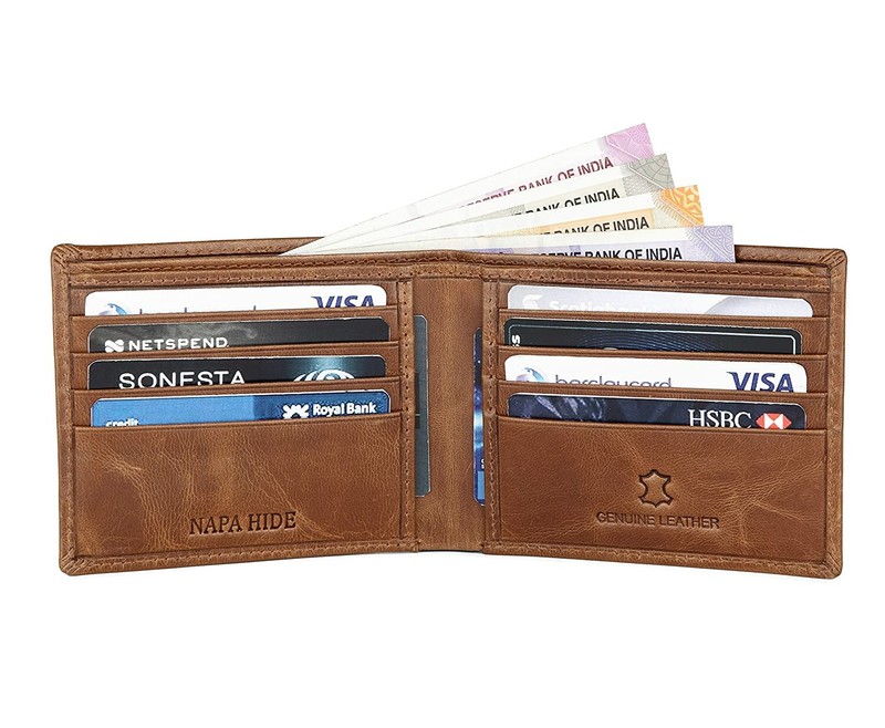 NAPA HIDE Tan Crunch Leather Wallet for Men gallery