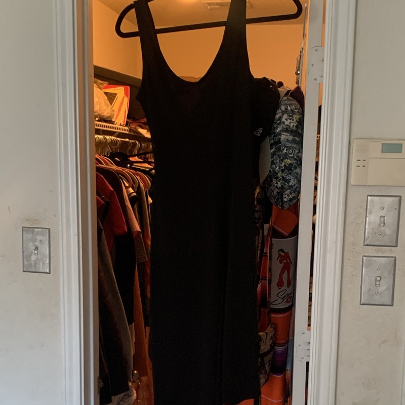 The Limited Black V-Neck Sleeveless Slip Long Dress Polyester Knit M Pullover gallery