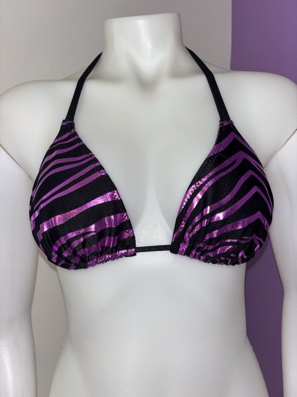 Metallic Zebra Rave / Dancewear Top Size Large Purple & Black Brand New gallery