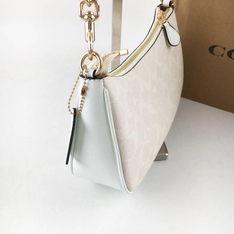 NEW COACH Teri 2Way Shoulder Bag Signature Coated Canvas White outlet CA548 gallery