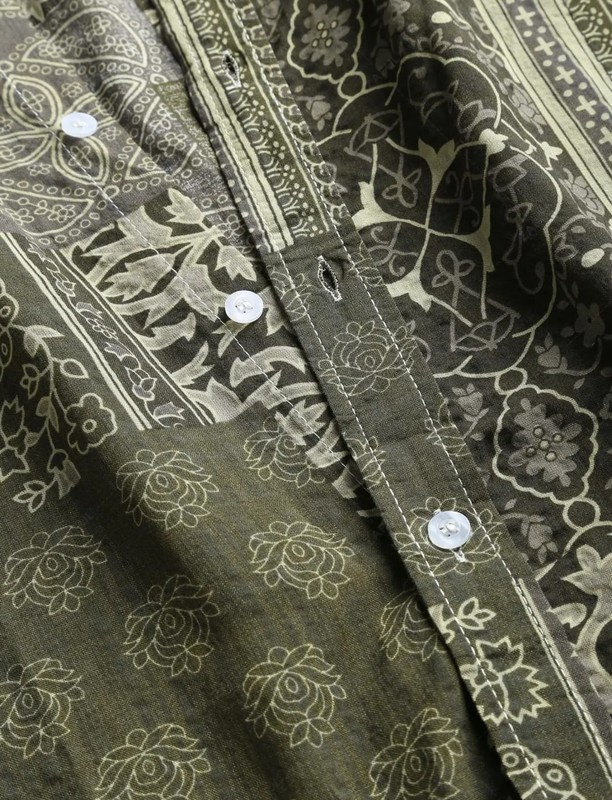 Rakht-101 short sleeve shirt patchwork print gray black size XXL cotton gallery
