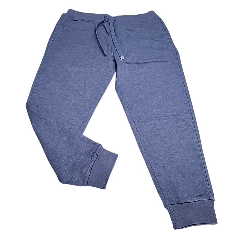 Members Mark Pants Large Size Blue Classic Fit Fleece Joggers with Pockets