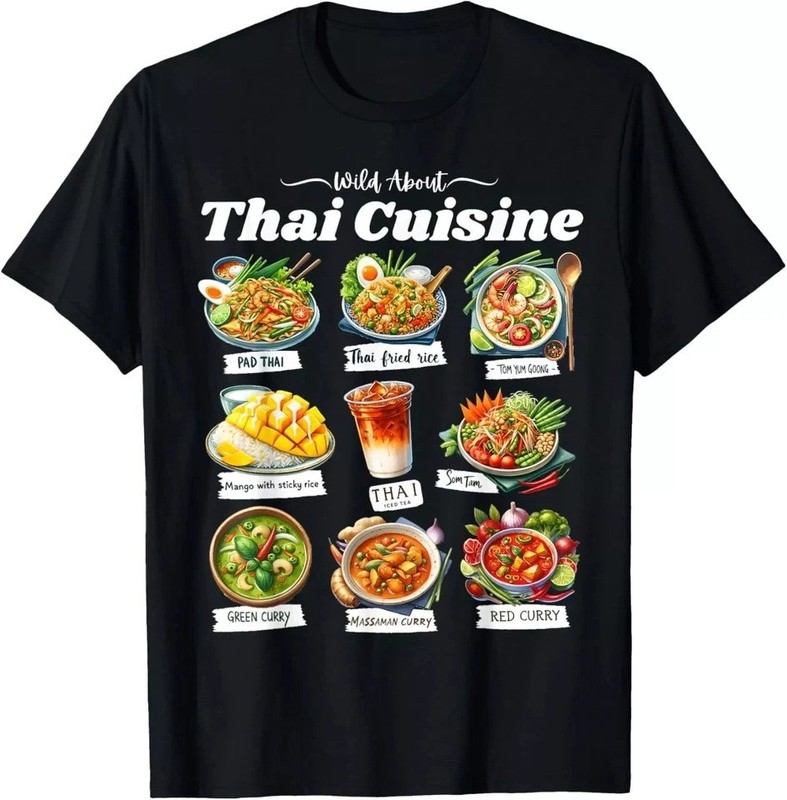 2025/Thai Cuisine Restaurant Foodie Crew Asian Food Art Matching T-Shirt