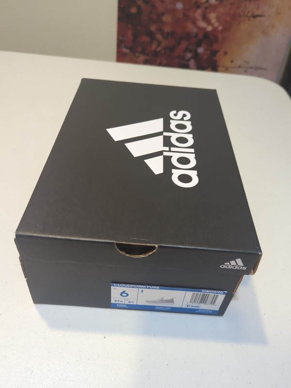Adidas Cloudfoam Pure Running Shoes Cloud White Oreo Brand New Sz 6 Women DB0695 gallery