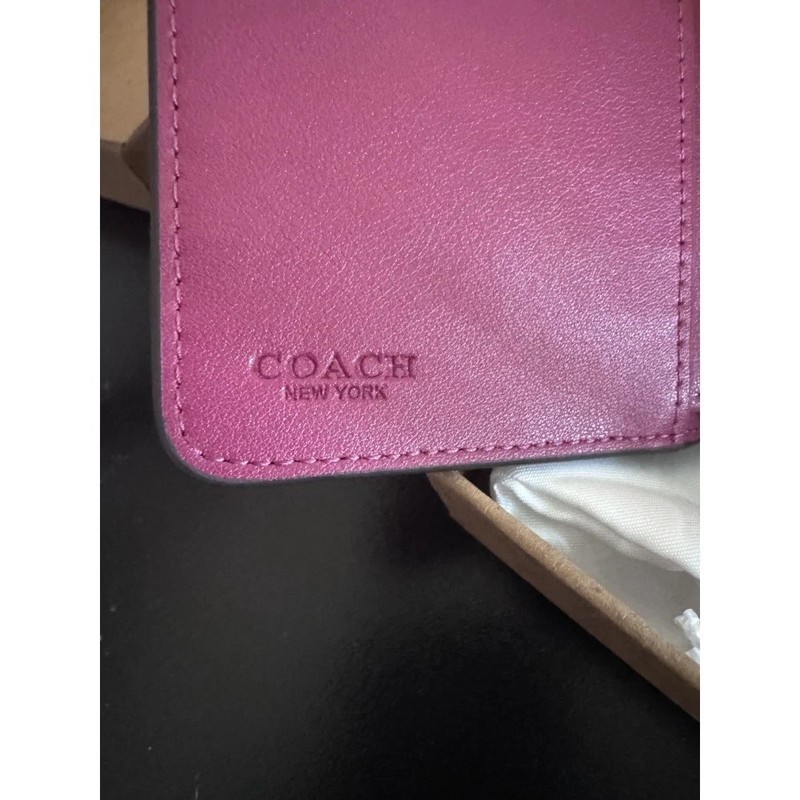 New Coach Medium Corner Zip Wallet In Signature Canvas Pink CW786 With Box gallery