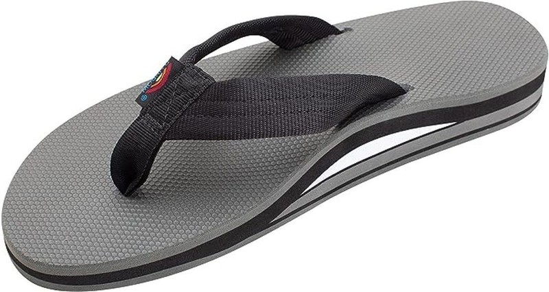 Man Rainbow Classic Rubber Double Layer Soft Top 1″ Nylon 302ARP Black/Gray New