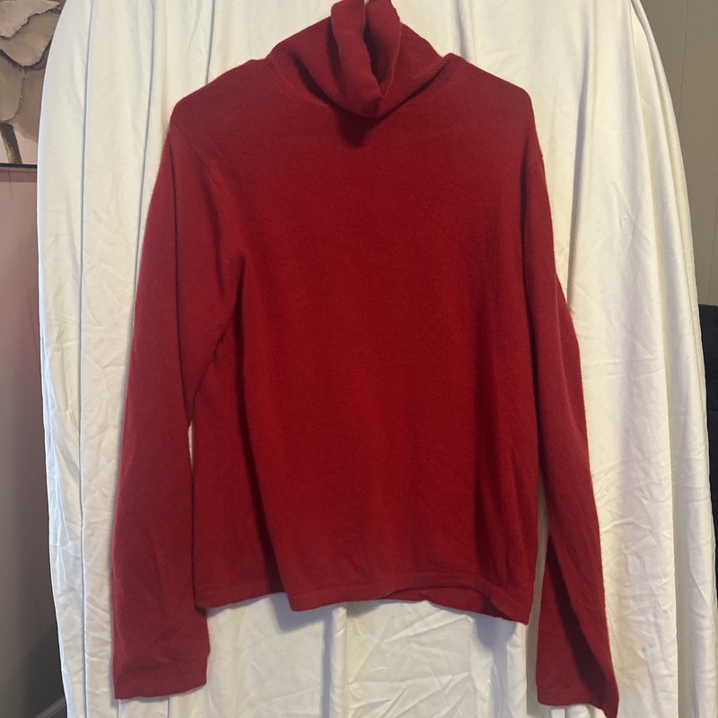 Women’s Red Apartment Nine 100% Cashmere Xl Turtleneck Sweater Euc. 7