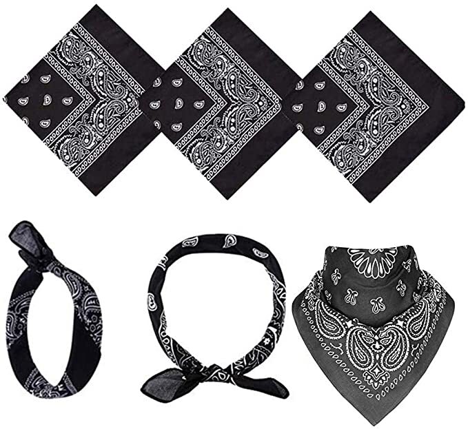 Bandana 100 Cotton Paisley Print Double-Sided Scarf Head Neck Face Mask 22"X22" gallery