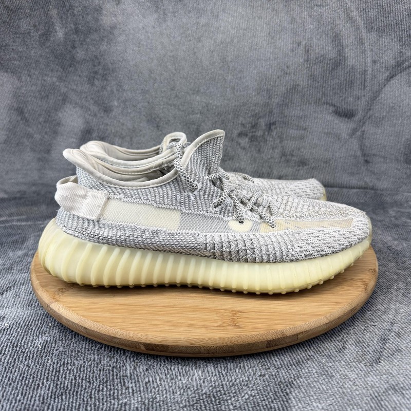 Adidas Yeezy Boost 350 V2 Shoes Mens Size 8.5 Gray Knit Sneakers Static EF2905