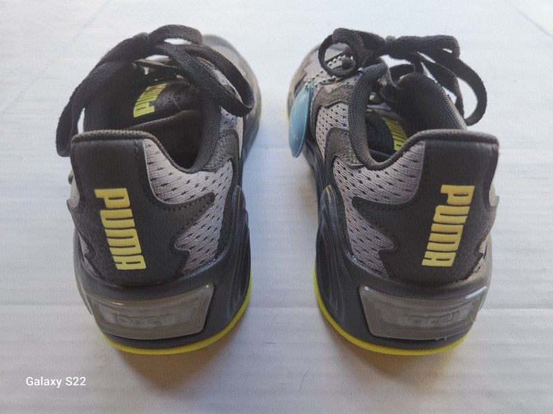 PUMA Black & Grey Sneakers with Yellow Accents - Unisex - Men: 9.5 / Women: 11 gallery