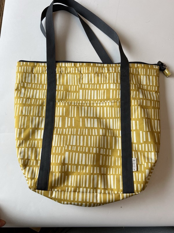 Lotta Jansdotter Target Mustard Yellow Scandi Geometric Canvas Tote Bag Zip