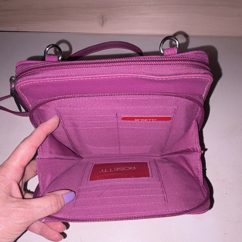 Rosetti Purple Small Crossbody Top Handle Zip Bag w/ Detachable Strap Buckle gallery
