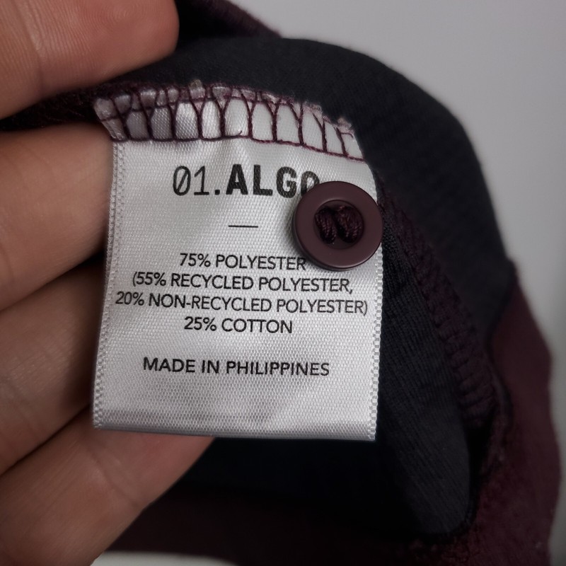 2 01 Algo Shirts Mens Large Quarter Button Long Sleeve Maroon Teal Performance gallery