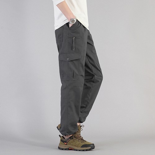 Men’s Cargo Work Pants Multi-Pocket Utility Trousers Relaxed Fit Outdoor Work