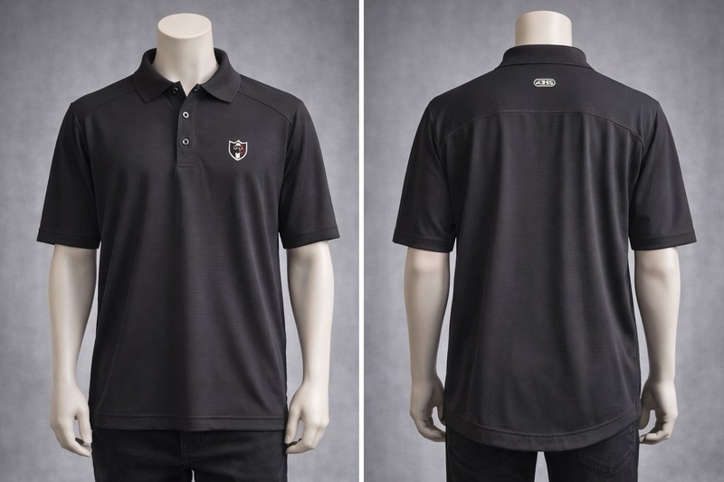 Ahead Men’s XXL Black Golf Polo Shirt CoolMax FX Performance Short Sleeve Athlet