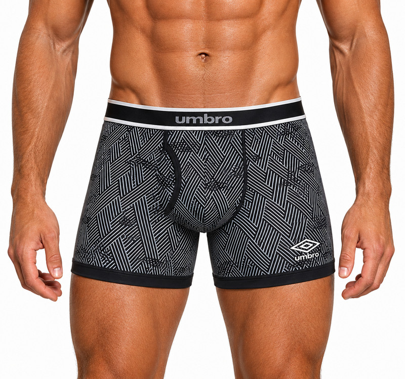 Umbro Men’s Performance Boxer Briefs Black & Grey-UM5083BB-Tagless-NWT