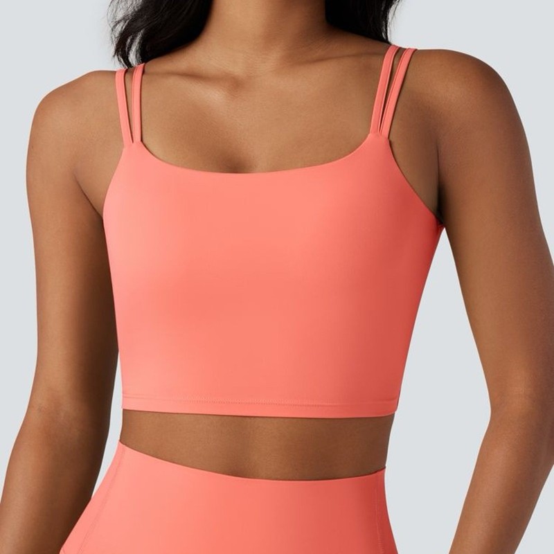 Halara UltraSculpt™ Double Straps Twisted Backless Cropped Yoga Tank Top-NWT