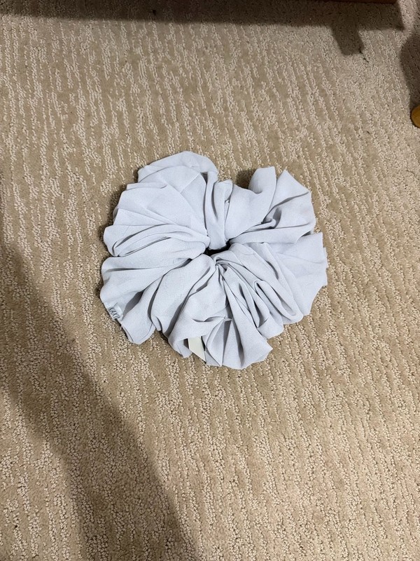 KAXI Oversized Light Blue Gray Chiffon Scrunchie