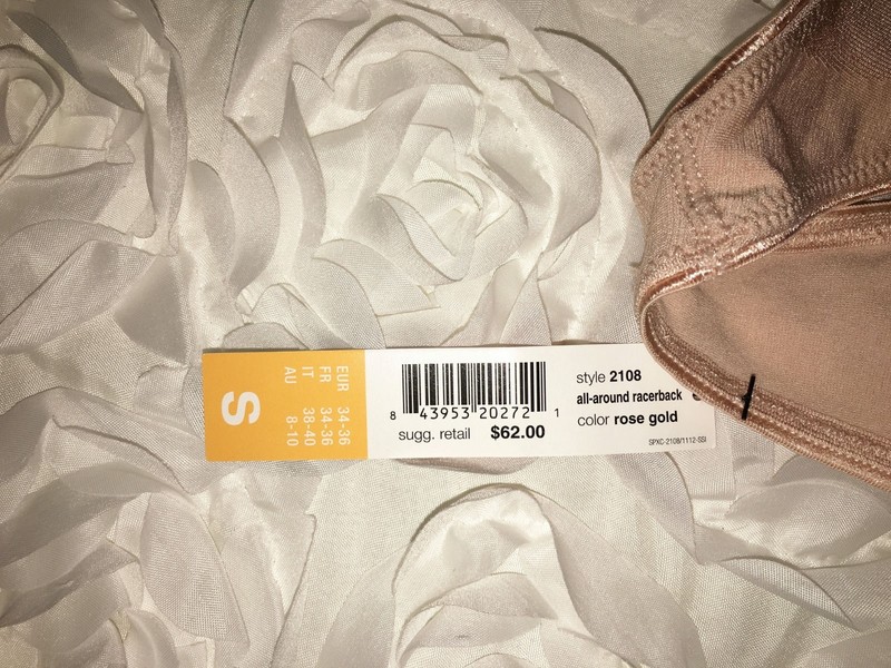 SPANX All Around Racer Back Rose Gold Beige Shapewear Bra # 2108 NEW Womens S gallery