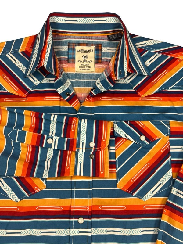 Panhandle Rough Stock Western Aztec Pearl Snap Shirt Men’s Medium Southwestern