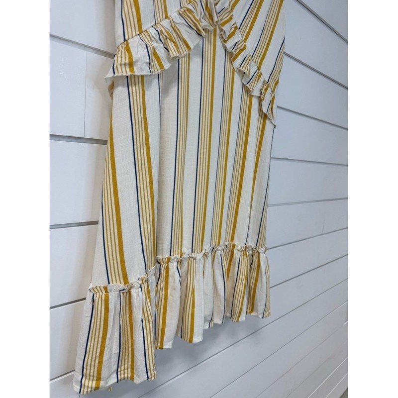 Altar'd State Cream Dress with Yellow and Navy Stripes gallery