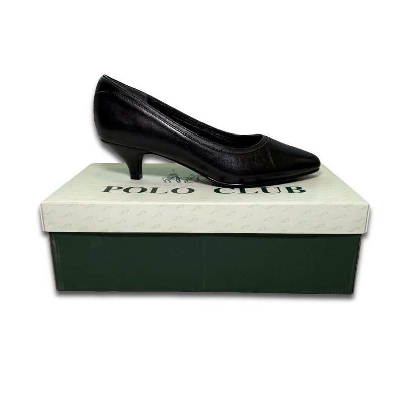 Polo Club Women’s Black Low Heels Size 37.5 EU (UK 4) – New in Box with Receipt