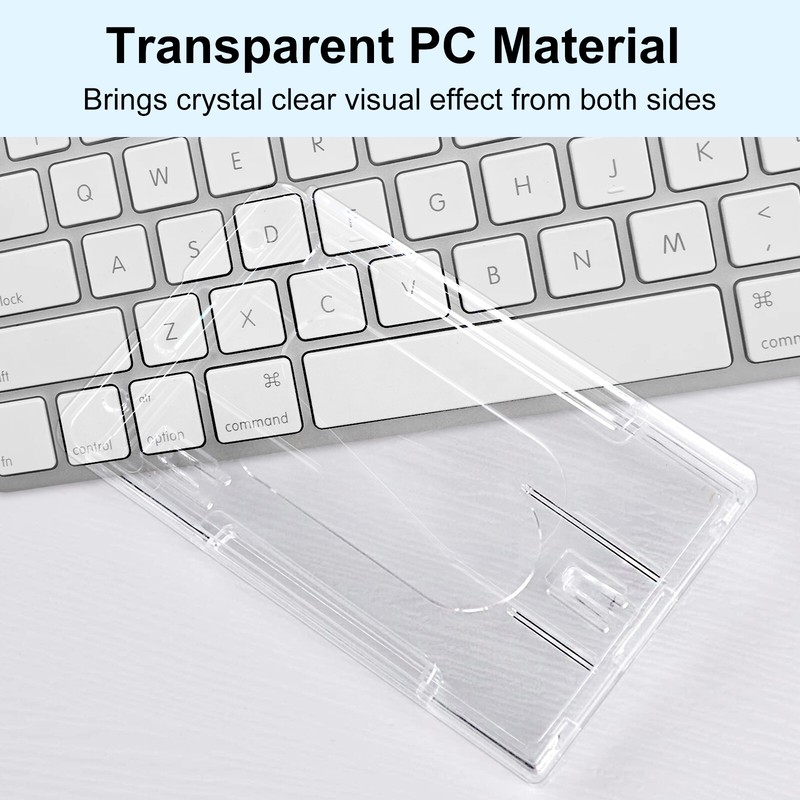 10Pcs ID Card Badge Holder Hard Plastic Protector Vertical Clear Protective Case gallery